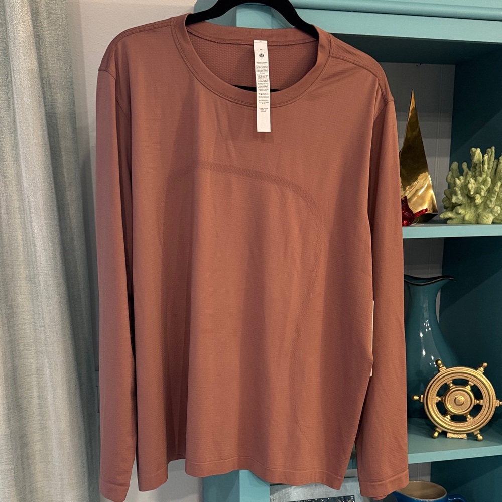 Lululemon Swiftly Relaxes Rust Long Sleeve Shirt 14 NWT